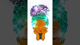 DIY Peekaboo Girl glitter afro hair creative ideas for kids kids girl kidsart [upl. by Idner]