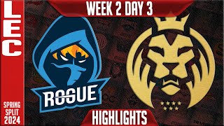 RGE vs MDK Highlights  LEC Spring 2024 W2D3  Rogue vs MAD Lions KOI [upl. by Jp]