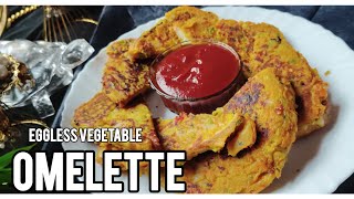 No eggs  omelette vegetables recipe  Omelette Recipe without egg I eggless omelette [upl. by Tristam]