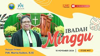 IBADAH MINGGU SORE  JEMAAT GKI SILOAM WAENA  MINGGU 10 NOVEMBER 2024  1700 WIT [upl. by Nnaycart]