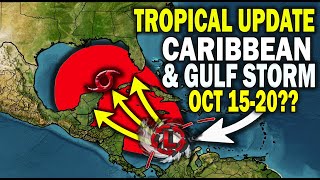 Tropical Update Caribbean amp Gulf Storm Potential Oct 1520 Tropical Wave to Become Next Storm [upl. by Euell326]