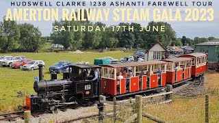 HUDSWELL CLARKE 1238 ASHANTI FAREWELL TOUR AMERTON RAILWAY STEAM GALA 2023 17623 [upl. by Koball]