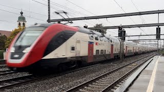 Durchfahrt des SBB FV Dosto beim Bahnhof Rupperswil [upl. by Sherl]