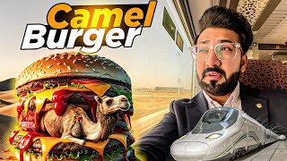 Business Class Train amp Camel Meat Burger  Going to MADINA [upl. by Abramo]