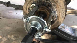 How To Pull A Drum Hub Assembly Off A CJ5 Jeep [upl. by Lichter]