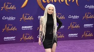 Zhavia Ward quotAladdinquot World Premiere Purple Carpet [upl. by Eedya]