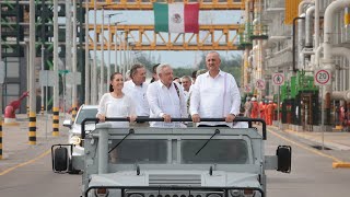 Inicio de producción de la refinería Olmeca desde Paraíso Tabasco [upl. by Llehsram]