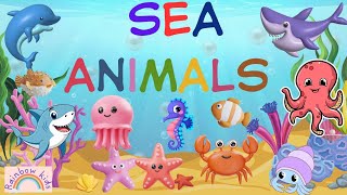 Sea Animals for kids  Aquatic Animals Names and videos English Vocabulary [upl. by Ecienahs484]