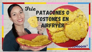 Cómo hacer PATACONES o TOSTONES en freidora de aire o AIRFRYER ✅ Receta [upl. by Naxor]