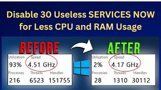 ✅Disable THESE 30 Useless SERVICES NOW for Less CPU and RAM Usage in Windows 1011 [upl. by Popele]