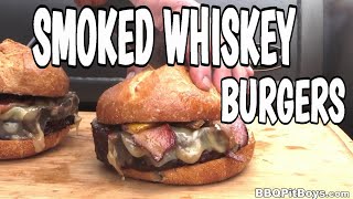 SMOKED WHISKEY CHEESE BURGERS by the BBQ Pit Boys [upl. by Richara]