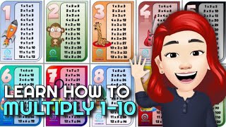 Multiplication Tables 110  Multiplication Table  Table of 1 to 10  Tables 2 to 10 learn table [upl. by Darcey219]