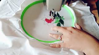 Beautiful Rose flower design machine embroidery krne ki tarikarumal ka design [upl. by Norven812]