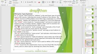 13Python Networking Arabic dnspython [upl. by Etnecniv]