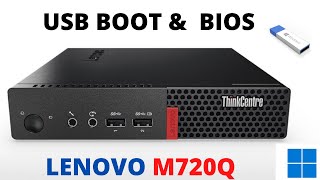 How To Get Into BIOS And Enable UEFI USB Boot On Lenovo ThinkCentre M720q [upl. by Searcy]