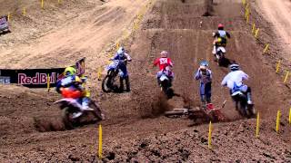 Hangtown 450 Moto 1 Nicoletti and Short Crash [upl. by Anesor]