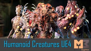 Humanoid Creatures Test Epic Skeleton UE4 [upl. by Ahsekin]