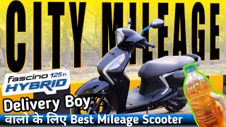 Yamaha Fascino 125 HYBRID Mileage Test City Mileage  Real Mileage Eco Mode  Best in 125 Segment [upl. by Yram]