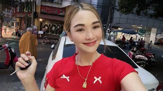 Thai Street Food LIVE   Street Cafe with PloySai Coffee Lady in Bangkok Thailand  Ploy Sai Family [upl. by Torie]