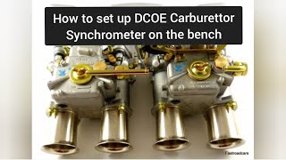 WEBER 45S DCOE Carburettor Synchrometer On Bench Set Up [upl. by Betteanne]