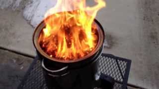 Video 2 DIY Walmart gasifier forge 24 with wood pellets big fire boil snow in about Video 2 [upl. by Snevets]