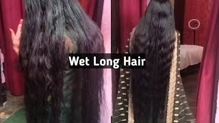 😯 Incredible knee length wet long hair [upl. by Asirehc]