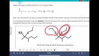 ALEKS Predicting the reactants or products of hemiacetal and acetal formation [upl. by Johanna]