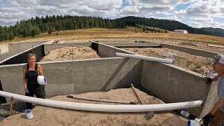 Installing the house downspout waterlines [upl. by Rundgren918]