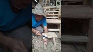 I make wooden stools Folk craftsmanship Woodworking Mortise and tenon joint technology Purel [upl. by Aihsia181]