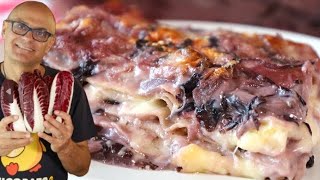 LASAGNA al RADICCHIO e FORMAGGIO e NOCI ricetta delle lasagne al radicchio con le noci [upl. by Brufsky]