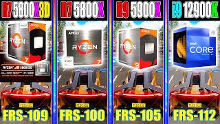 RYZEN 7 5800X3D vs RYZEN 7 5800X vs RYZEN 9 5900X vs i9 12900K  Gaming Comparison [upl. by Okihsoy]