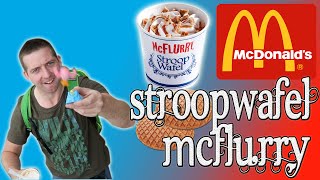 Stroopwafel Mcflurry Mcdonalds Netherlands ice cream review at The Wall Mall Utrecht [upl. by Nomal]