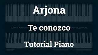 Arjona  Te conozco  Tutorial  Piano [upl. by Adolphe]