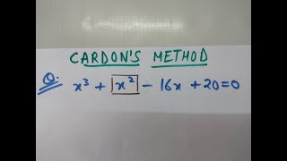 CARDAN METHODQ2MATHEMATICS2 [upl. by Aytac]