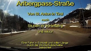 ArlberpassStraße  Tirol  Vorarlberg – KomplettEchtzeit – Durch die Windschutzscheibe – März 2016 [upl. by Rafaello]