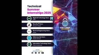 Technical Summer Internships 2025 [upl. by Eimaraj]