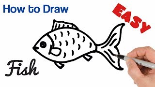 How to Draw a Fish easy step by step [upl. by Morven]