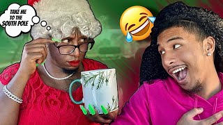 MRS CLAUS PRANK ON BOYFRIEND TO GET HIS REACTION Vlogmas Day 10 [upl. by Amyaj585]