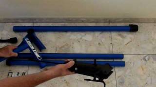 Review Park Tool PCS 9 folding bike repair stand  demonstrating how to assemble it [upl. by Lasiaf]