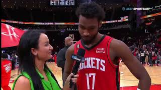 Im a TOP rookie in this league  Tari Eason reacts to new careerhigh 20 PTS  NBA on ESPN [upl. by Noiramaj]