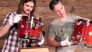 Unboxing DW Collectors Exotic Padouk Kit NAMM 2016 [upl. by Byron]