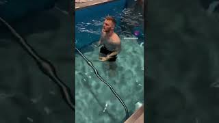 Lions star Aidan Hutchinson Begins Rehab with pool work [upl. by Collum]