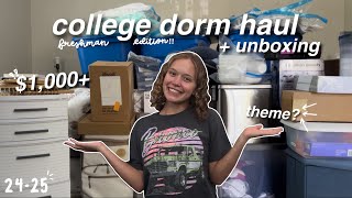 2024 college dorm haul and unboxing freshman year [upl. by Zoellick582]