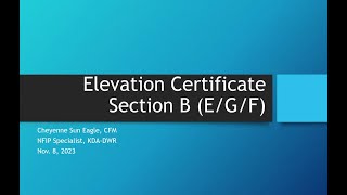 Elevation Certificates Sections B EGF [upl. by Alleuqahs]