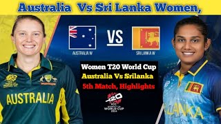 Australia vs Sri Lanka Women 5th MatchSports Mindwoment20worldcup2024 [upl. by Ruffo501]