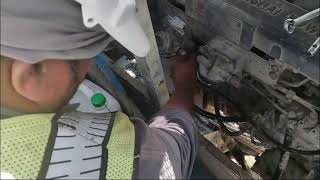 Crawler crane 750b how to change engine oil diesel filter and air filter part 1 [upl. by Aelam]