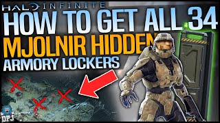 Halo Infinite All 34 SECRET Campaign Mjolnir Armory Locker Locations  Multiplayer Cosmetics Guide [upl. by Dillie]