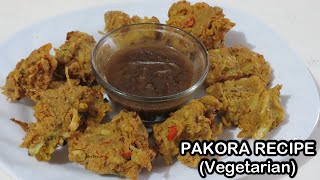 Pakora Vegetarian Recipe  Indian Fritters  Food Around The World [upl. by Elery]