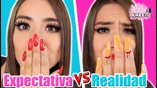 EXPECTATIVA VS REALIDAD  Aplicándote UÑAS [upl. by Nonrev]