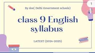 Class 9th English Term 1 and Term 2 syllabus by DOE doe SYLLABUS study class9thstudy [upl. by Minda]